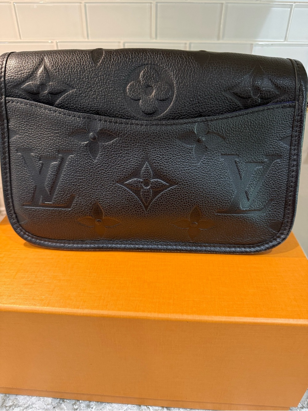 Louis Vuitton Black Embossed Monogram Crossbody with Branded Strap - Picture 2 of 7